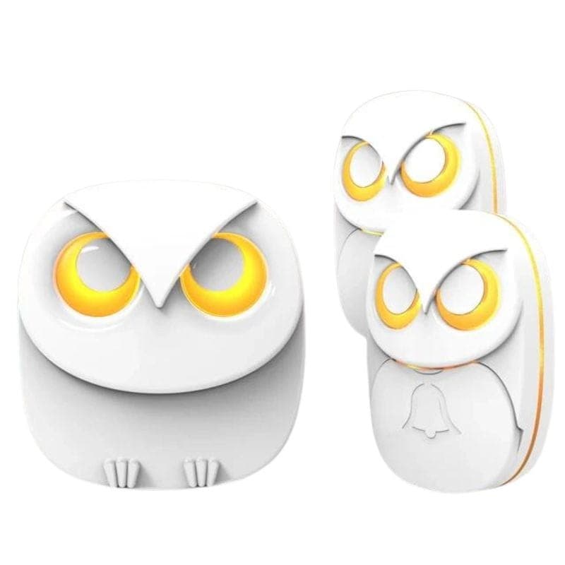 Campainha sem fio HB-808 Owls Branco 2 Transmissores