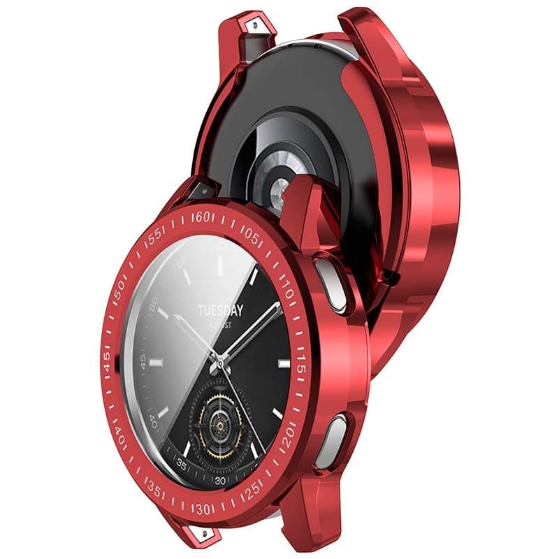 Capa Cromado + TPU Xiaomi Watch S3 Vermelho