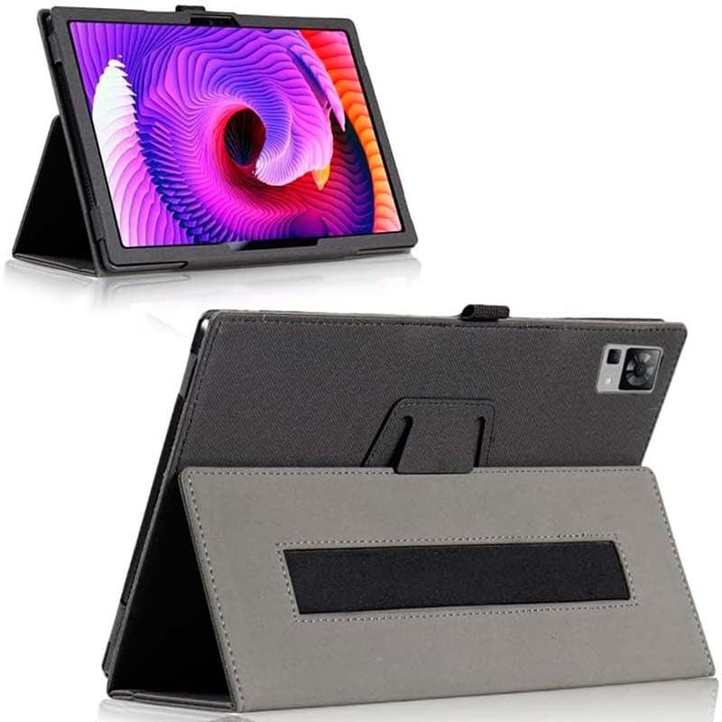 Capa Inteligente de PU Doogee T30 Pro com Suporte Preto