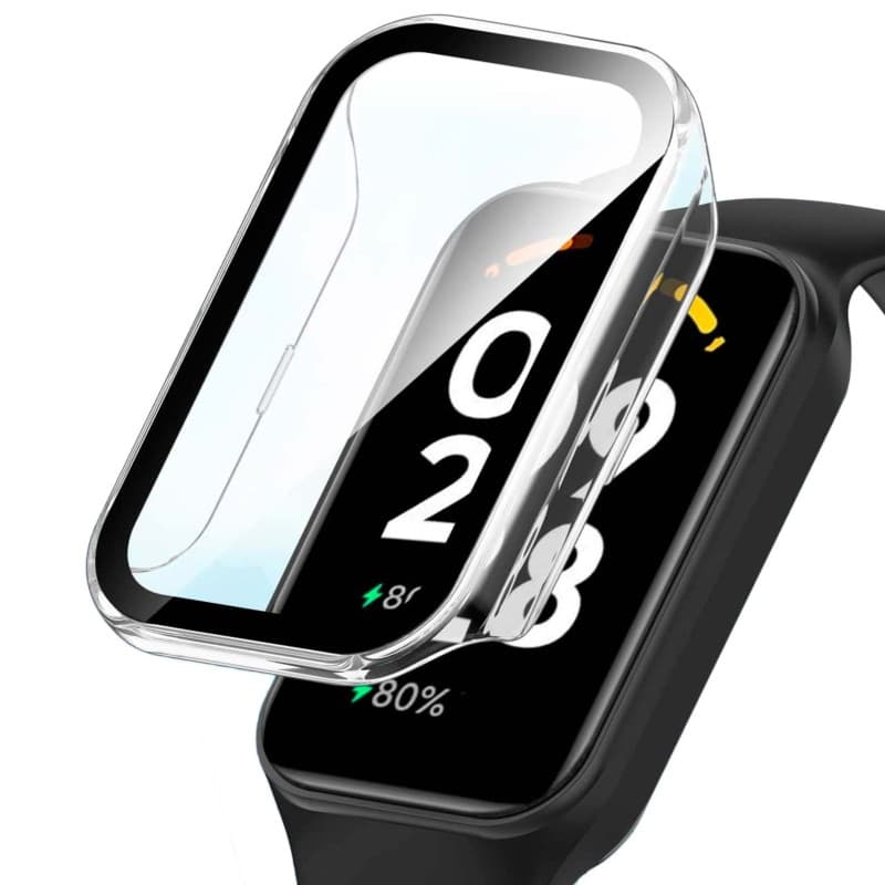 Capa PC + Vidro Temperado Xiaomi Mi Smart Band 8 Active Transparente