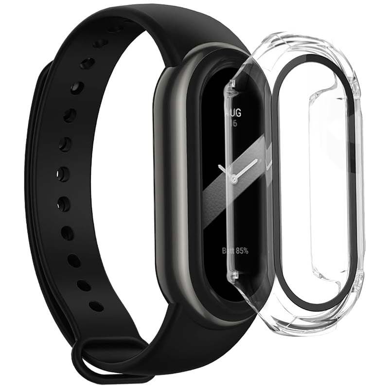 Capa PC + Vidro Temperado Xiaomi Mi Smart Band 8 Transparente
