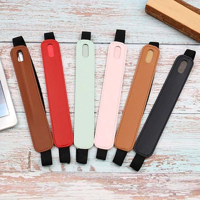 Capa PU para Stylus Pen Universal com Banda Elástica Castanho