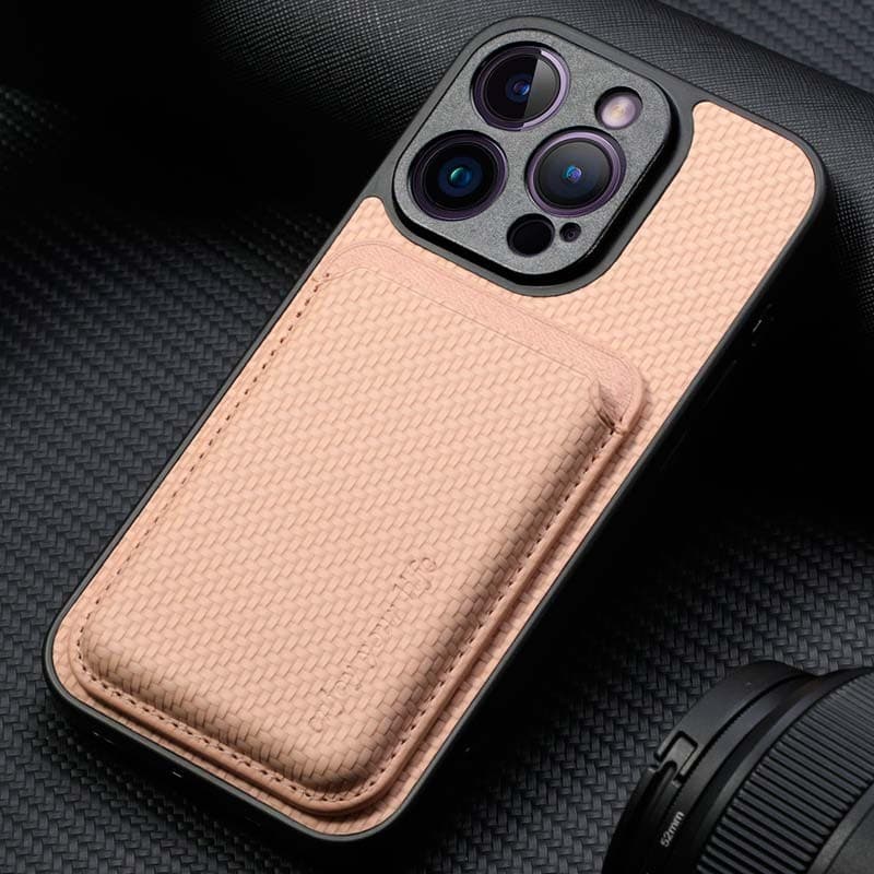 Capa Wallet Apple iPhone 15 Pro Bege com MagSafe e Carteira