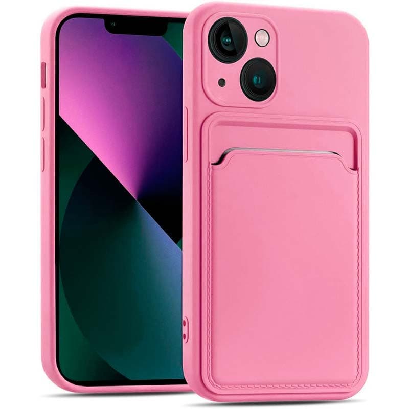 Capa de silicone Apple iPhone 13 Rosa com Carteira
