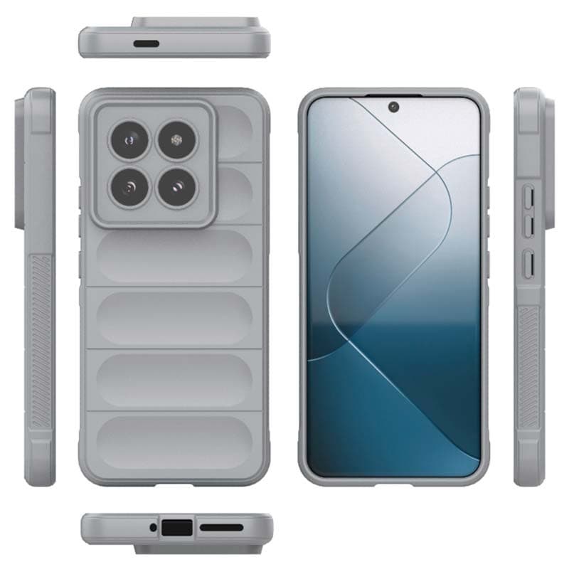 Capa de silicone Wave Xiaomi 14 Cinzento Claro