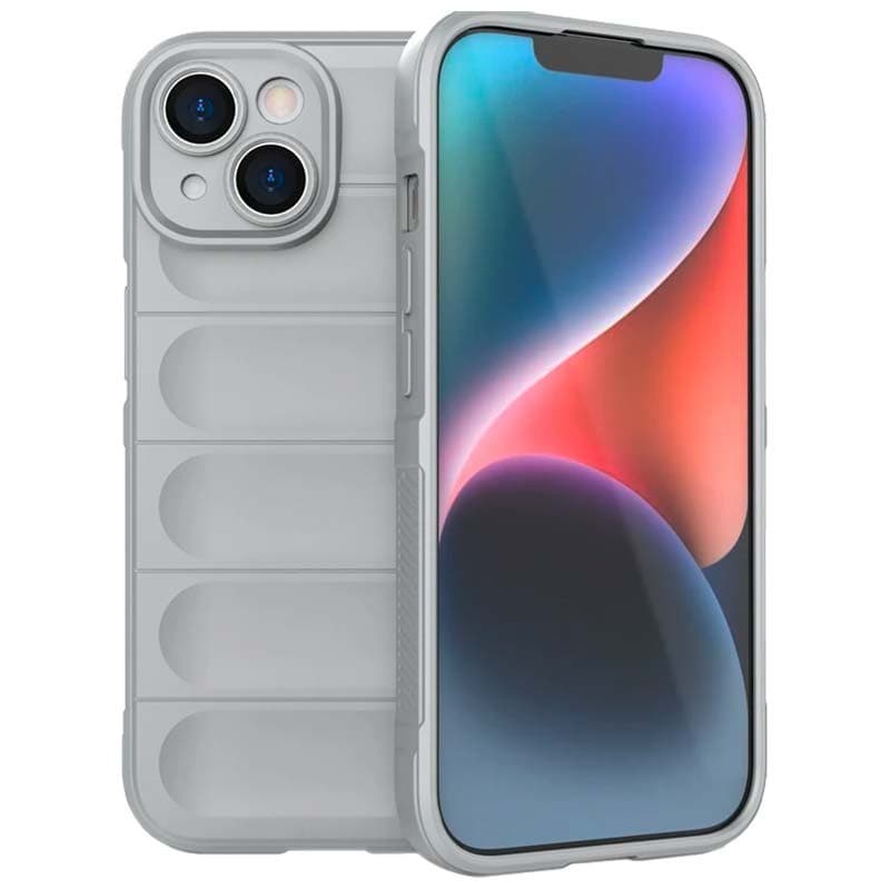 Capa de silicone Wave iPhone 15 Plus Cinzento Claro