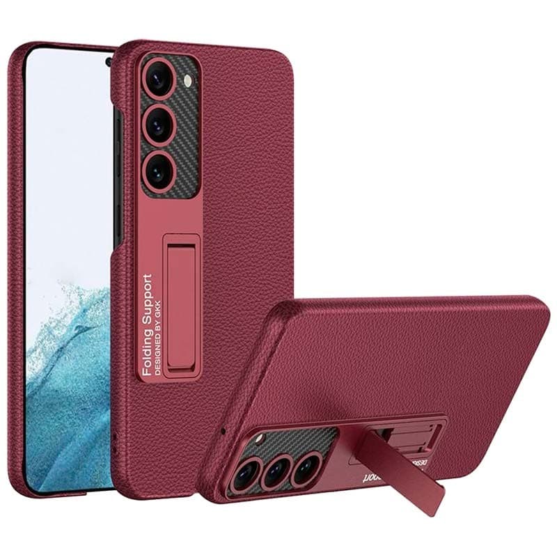 Capa em pele sintética Samsung Galaxy S23 com Suporte Borgonha
