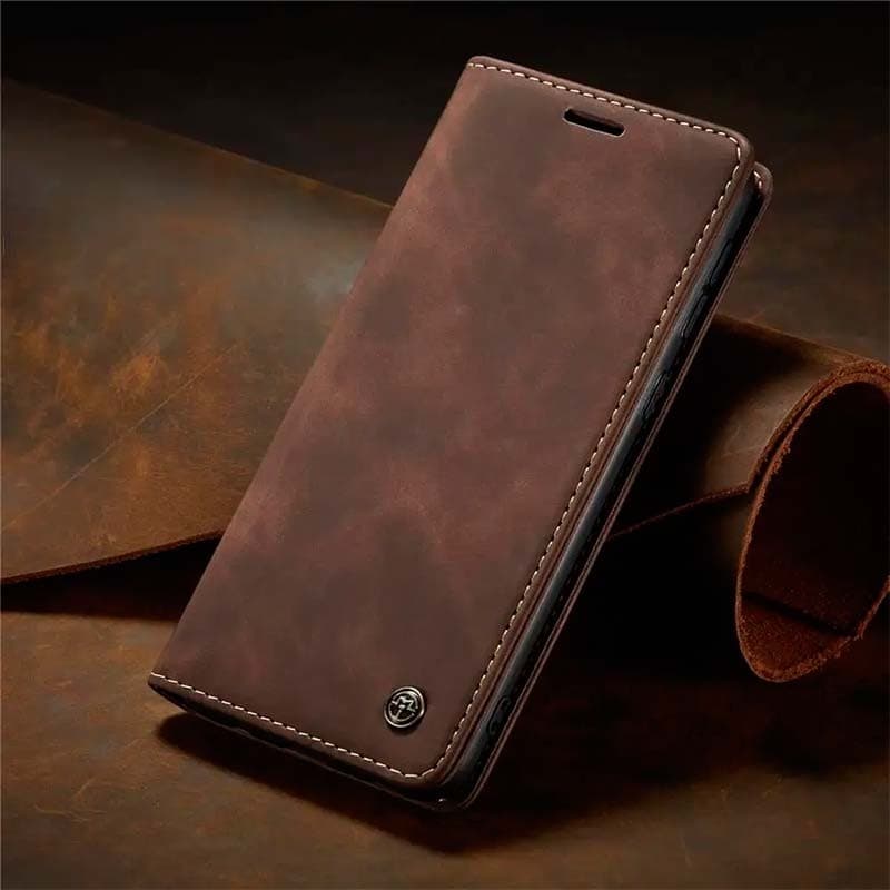 Capa livro Magnetic Wallet Xiaomi Poco F5 Castanho Oscuro