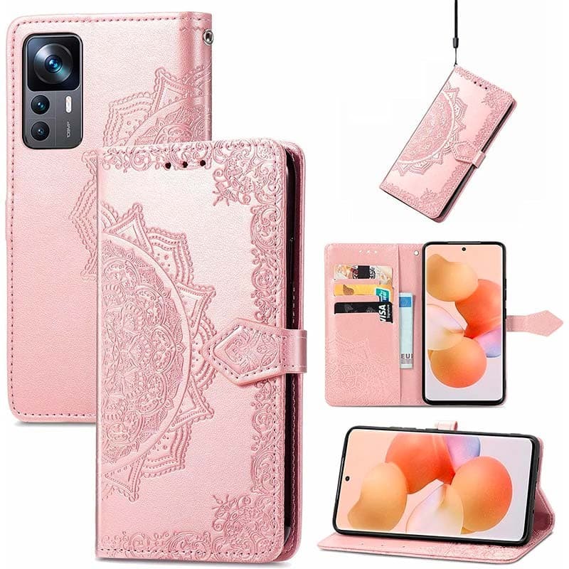 Capa livro Mandala Xiaomi 12T Rosa