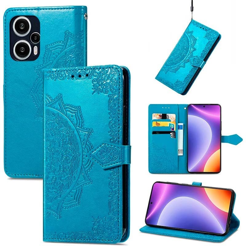 Capa livro Mandala Xiaomi Poco F5 Azul