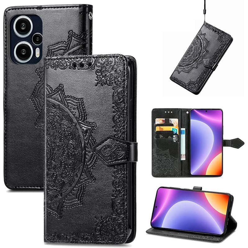 Capa livro Mandala Xiaomi Poco F5 Preto