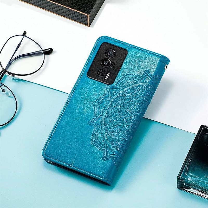 Capa livro Mandala Xiaomi Poco F5 Pro Azul