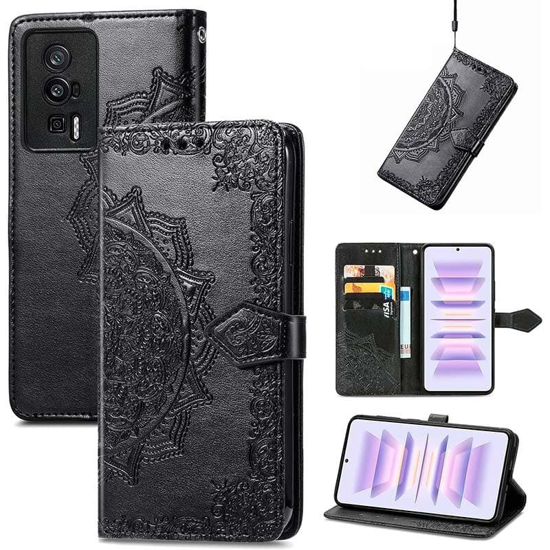 Capa livro Mandala Xiaomi Poco F5 Pro Preto