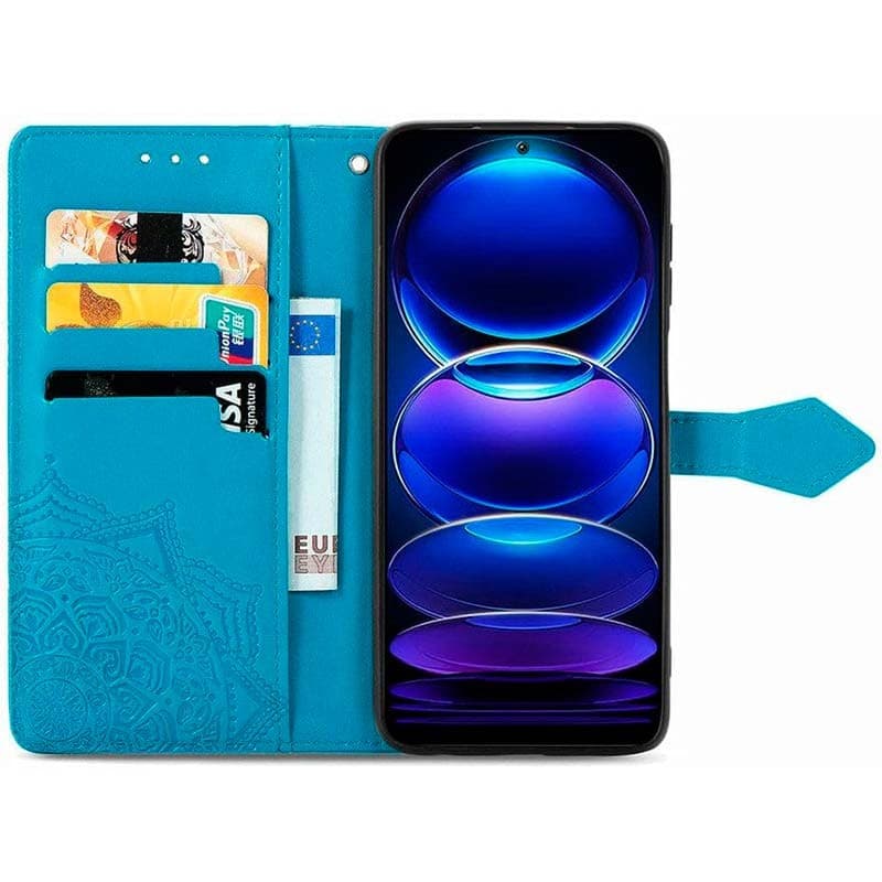 Capa livro Mandala Xiaomi Poco X5 / Redmi Note 12 5G Azul