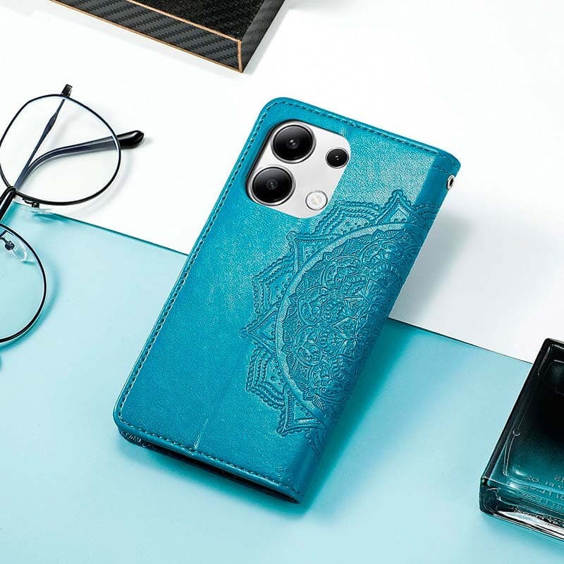 Capa livro Mandala Xiaomi Redmi Note 13 4G Azul