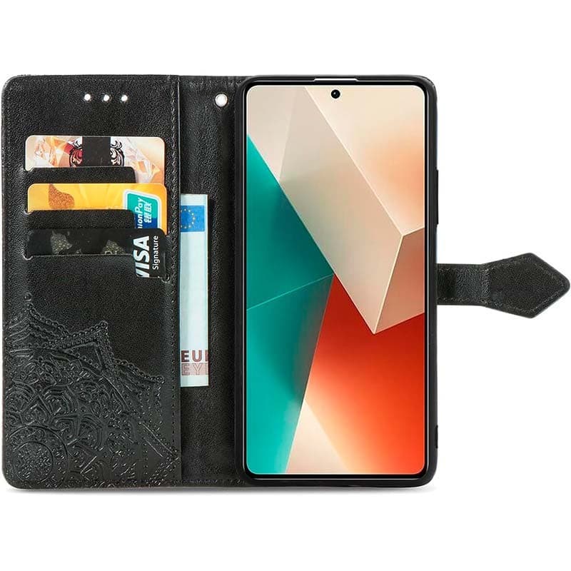 Capa livro Mandala Xiaomi Redmi Note 13 4G Preto
