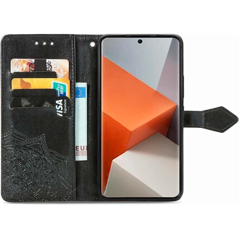Capa livro Mandala Xiaomi Redmi Note 13 Pro+ 5G Preto