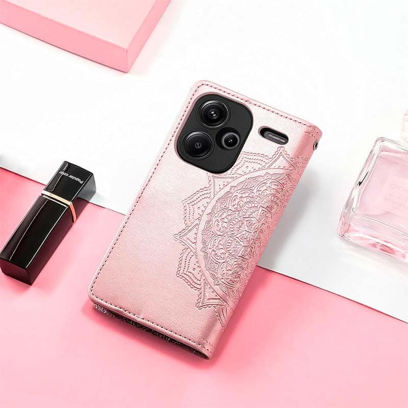 Capa livro Mandala Xiaomi Redmi Note 13 Pro+ 5G Rosa