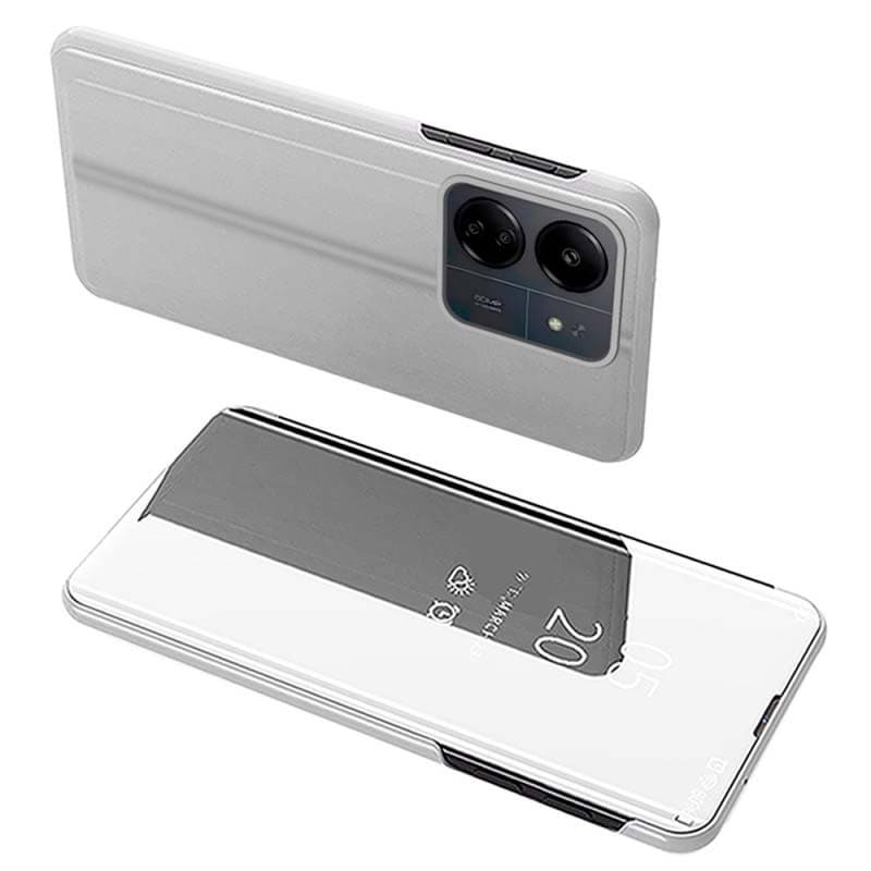 Capa livro Smart Mirror Xiaomi Redmi 13C / Poco C65 / Poco M6 5G Prateado