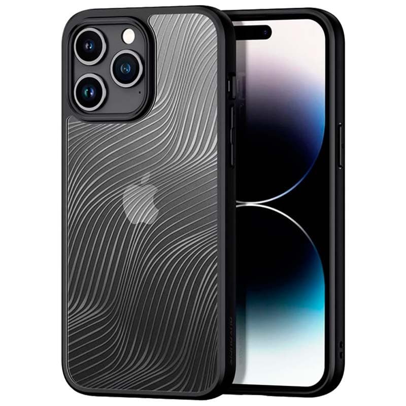 Capa rígida Anti-Scratch Shell iPhone 15 Pro Max Preto+Transparente