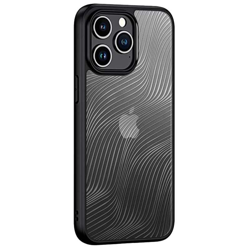 Capa rígida Anti-Scratch Shell iPhone 15 Pro Max Preto+Transparente