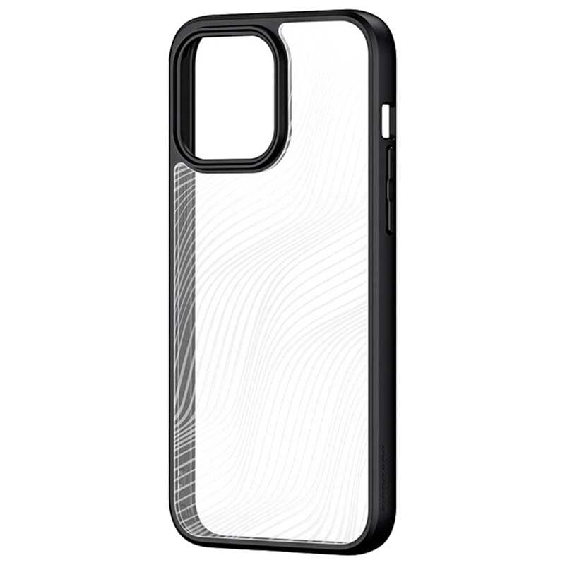 Capa rígida Anti-Scratch Shell iPhone 15 Pro Max Preto+Transparente