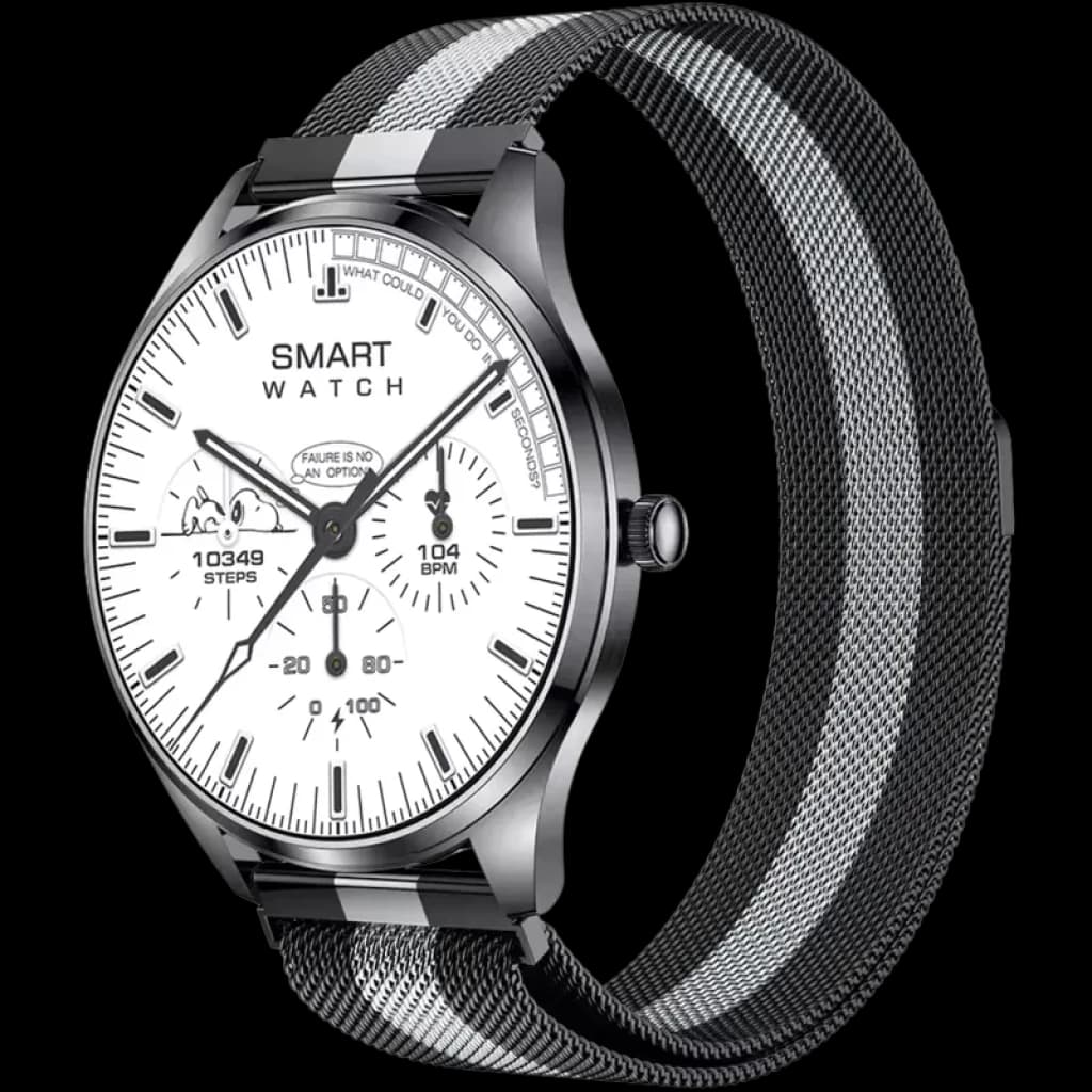 TN99 Smartwatch com pulseira milanesa prateada/preta