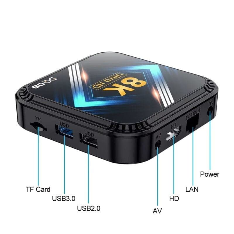 DQ08 8K RK3528 4GB/32GB Dual Wifi Android 13 Preto - Android TV