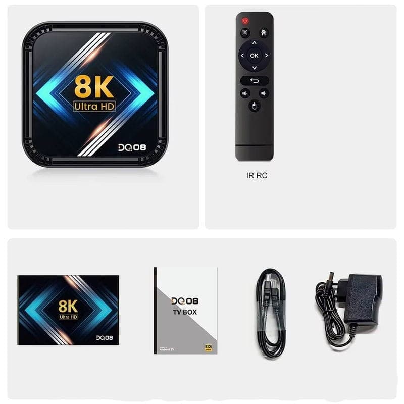 DQ08 8K RK3528 4GB/64GB Dual Wifi Android 13 Preto - Android TV