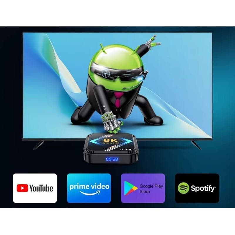 DQ08 8K RK3528 4GB/64GB Dual Wifi Android 13 Preto - Android TV
