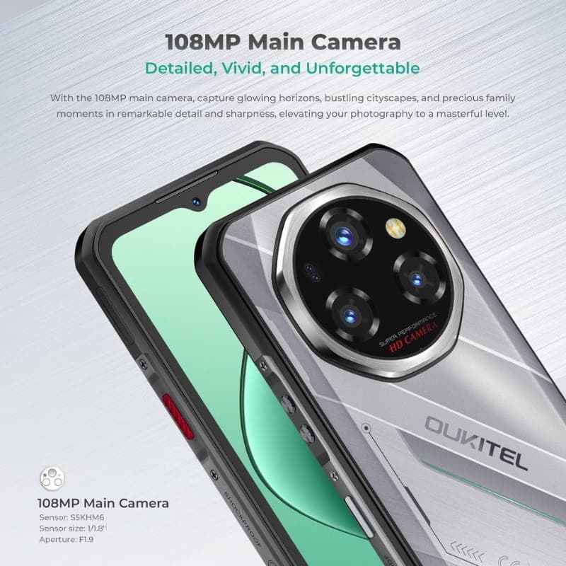 Oukitel WP62 5G 12GB/512GB Dual SIM Prata Rugged