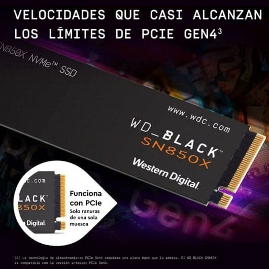 Disco Rígido WD Black SN850X SSD 1TB M.2 2280 PCIe Gen4 NVMe