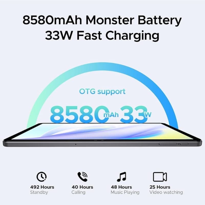 Doogee T35 11'' 8GB/256GB 4G+WiFi Cinzento - Tablet