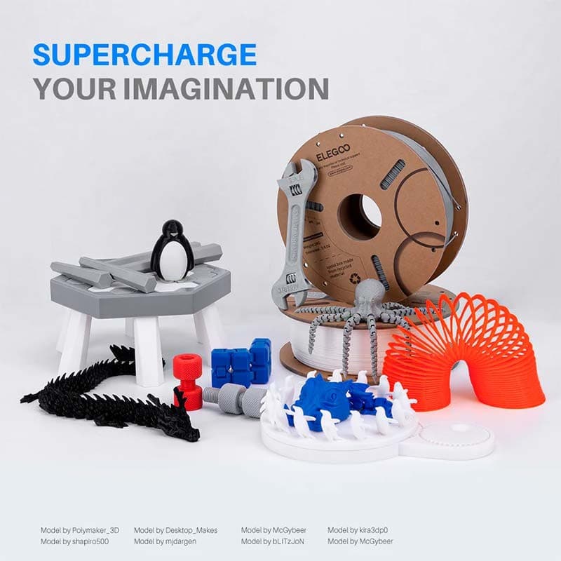 ELEGOO PLA Azul para Impressoras 3D FDM - Filamento 1.75mm Bobina de 1kg