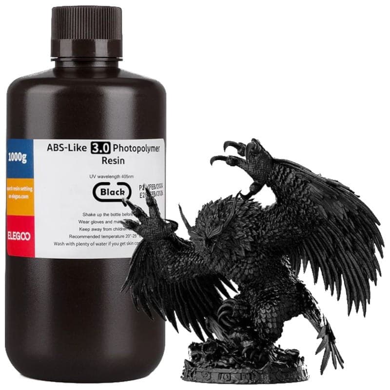 ELEGOO Resina ABS V3.0 Preta para Impressoras 3D de Resina LCD - 1KG