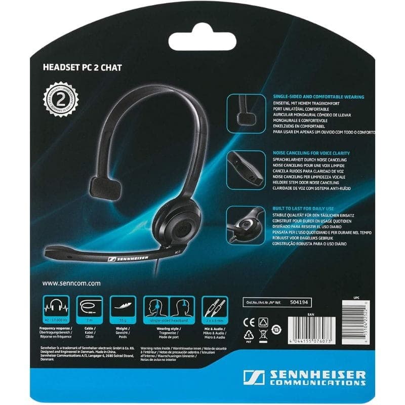 EPOS PC 2 Chat Aux 2 x 3,5 mm 2 metros Preto com microfone