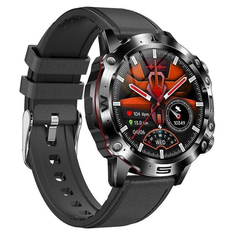 ET580 Preto Pulseira de Couro - Relógio Inteligente
