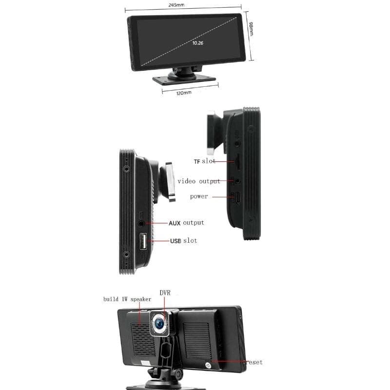 Ecrã tátil universal para automóvel de 13, 36" SD9302 Preto