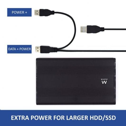 Ewent Caixa de Alumínio para Disco Rígido Sata 2.5" USB 2.0