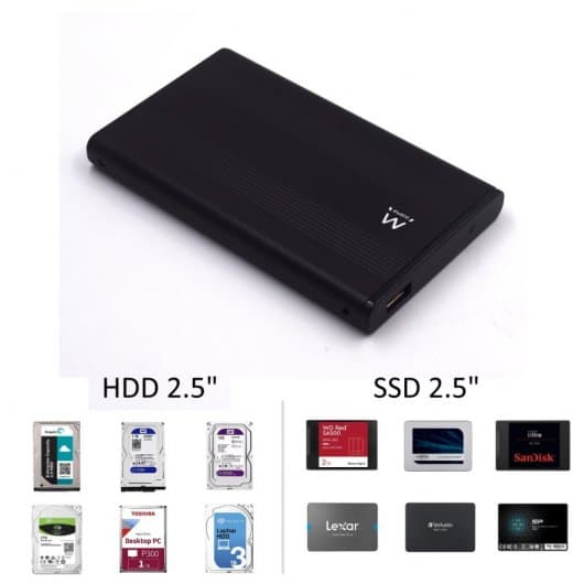 Ewent Caixa de Alumínio para Disco Rígido Sata 2.5" USB 2.0