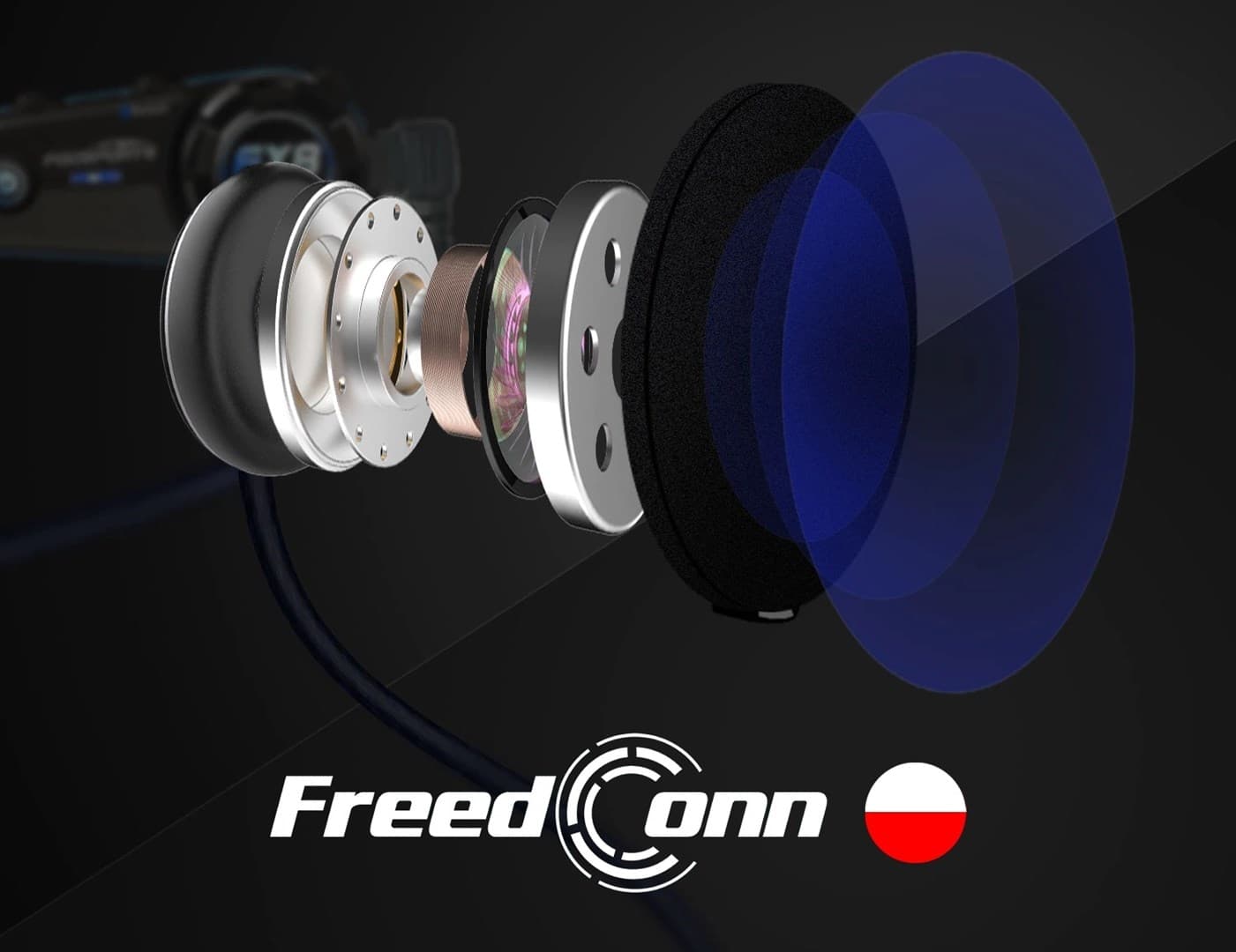 FreedConn T-MAX S V4 PRO SINGLE motorbike intercom Black