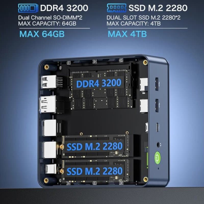 GMKtec NucBox M5 Plus Ryzen 7 5825U/32GB/1TB Preto