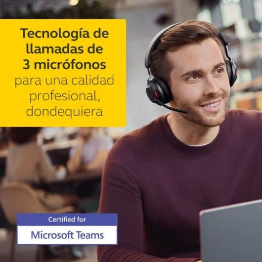 Jabra Evolve2 65 MS Teams Stereo Headset Bluetooth USB-C Pretos