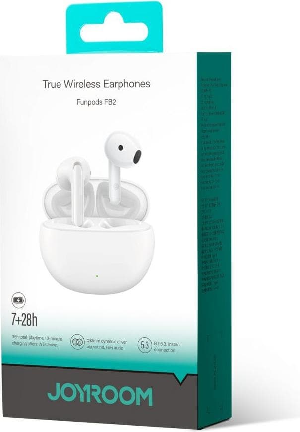 Joyroom Funpods Series JR-FB2 Half in-ear Wireless Headphones - White