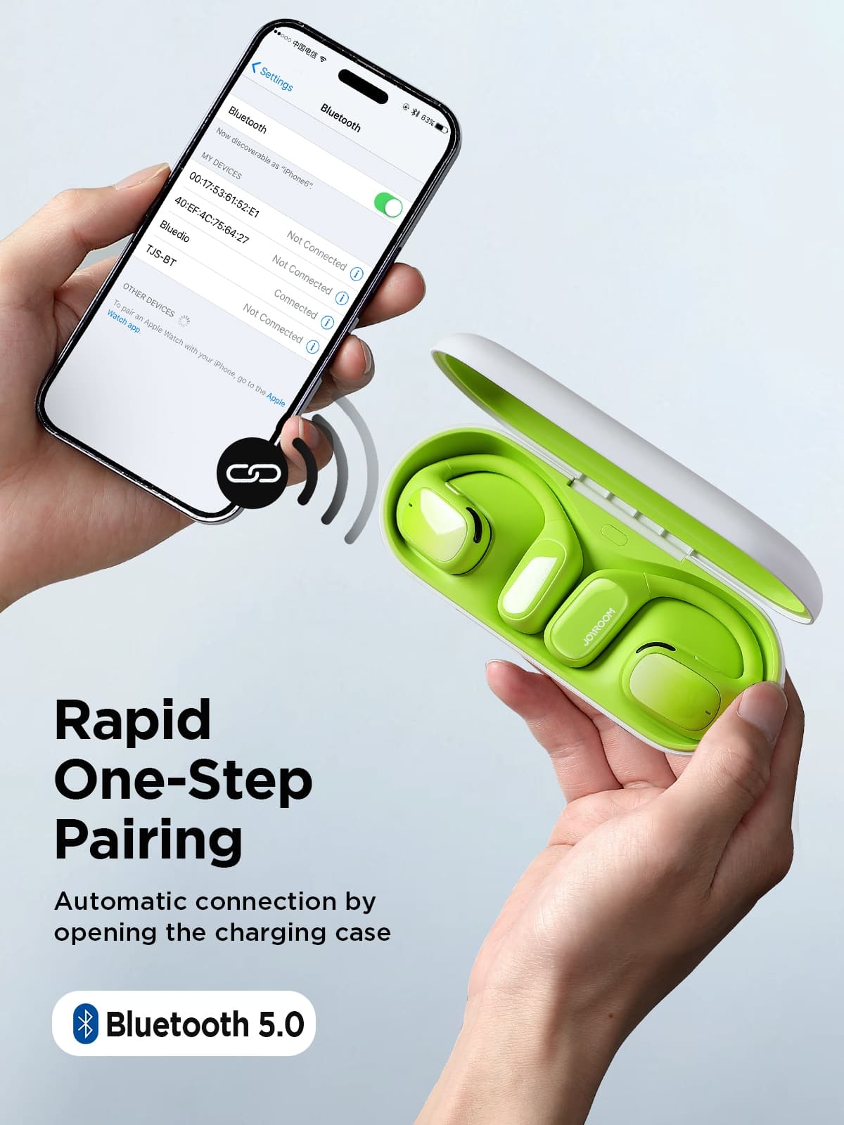 Joyroom Openfree JR-OE1 wireless on-ear headphones - green