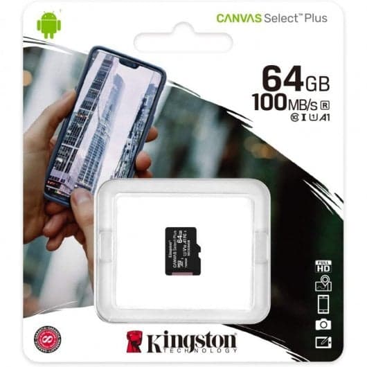 Kingston Canvas Select Plus MicroSDXC 64GB UHS-I U1 V10 Classe 10
