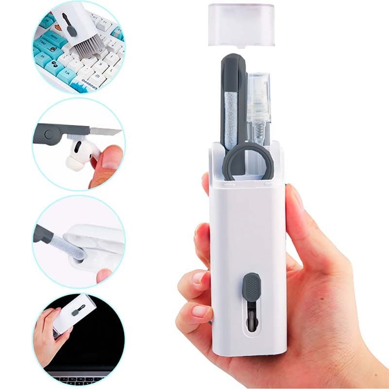 Kit de Limpeza de Teclado e Smartphone 7 em 1 Preto