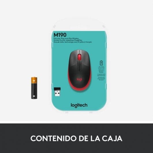 Logitech M190 Rato Sem Fios 1000DPI Vermelho