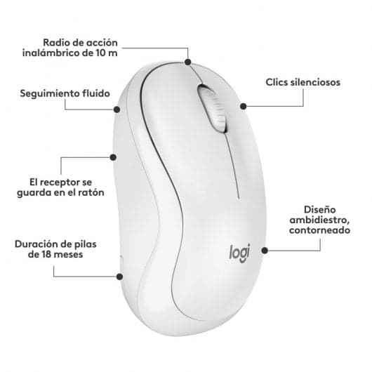 Logitech MK295 Combo Teclado Rato Sem Fios Branco
