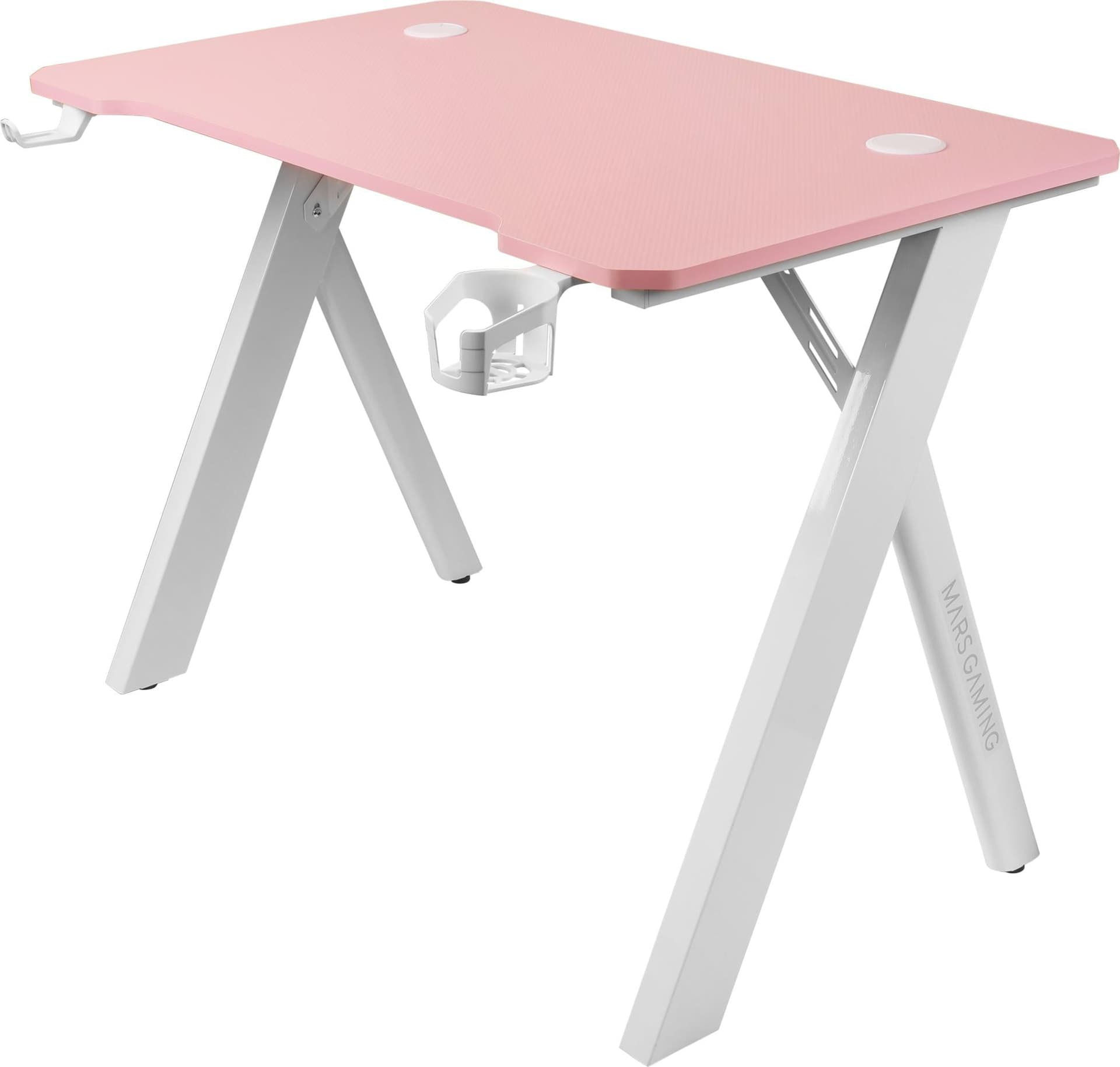 Mars Gaming Bureau Gamer Mgd100 RGB (Rose/Blanc)